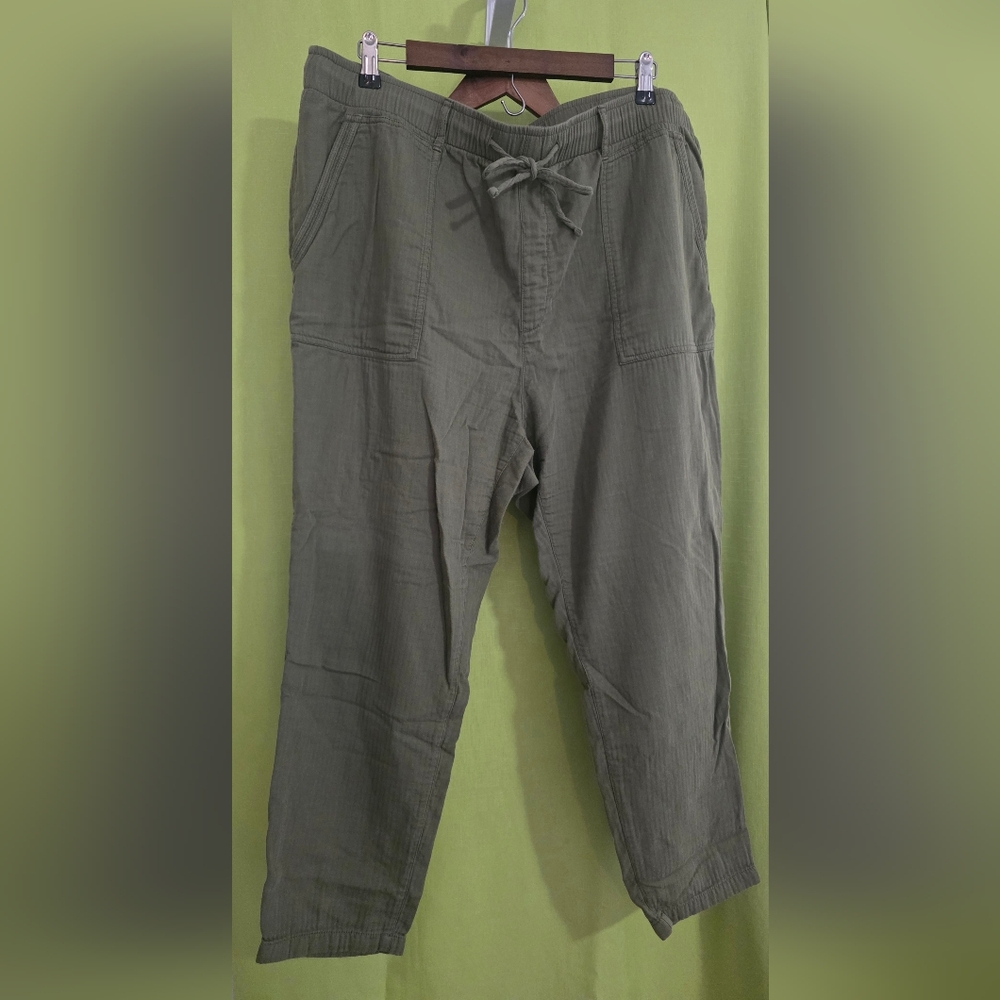 Old Navy Women's Linen Pants - Olive Green